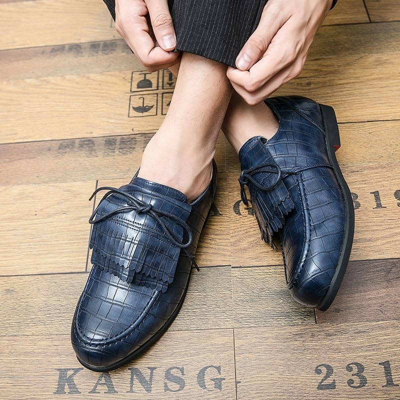 Men's Business Wingtip Slip-On Dress Shoes Mens Retro Comfortable Height Increasing Non-Slip Softsole Walking Oxford Shoes Fashion Classic Low Top Leather Derby Shoes2