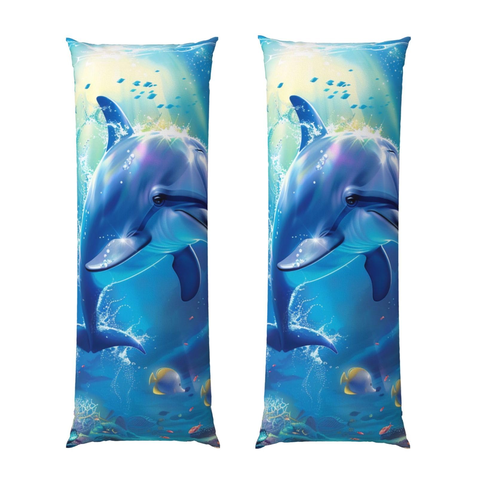 Body Pillow Cover 20x54 Inch, Cartoon Dinosaur Images Print Long Lumbar Pillow Case with Zipper Long Body Pillowcase Decorative for Bed Sofa Bedroom