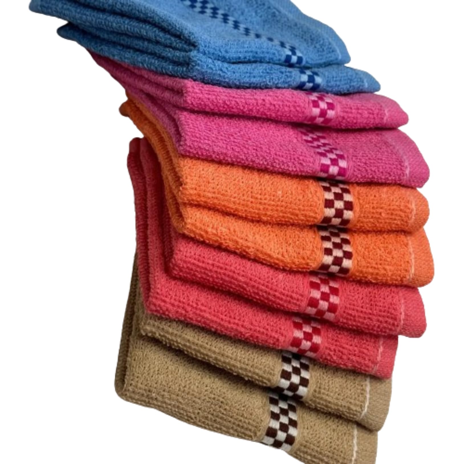 My E Shop Towel Handkerchief | Cotton Face Towel | Face Towel | Sweat Absorbent Handkerchief | Unisex Multi Lining Hanky | Set of 6 | 10 x 10 inch | Multicolor-picture-48