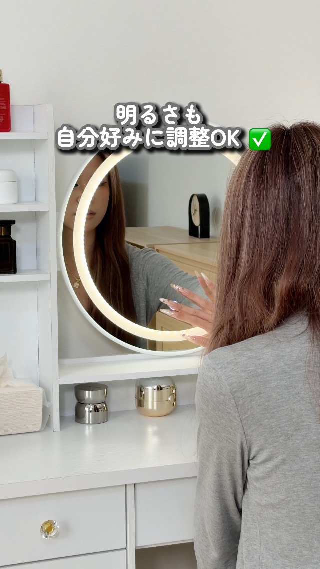 Amazon｜Timechee ドレッサー 幅80cm コンパクト テーブル ライト付き