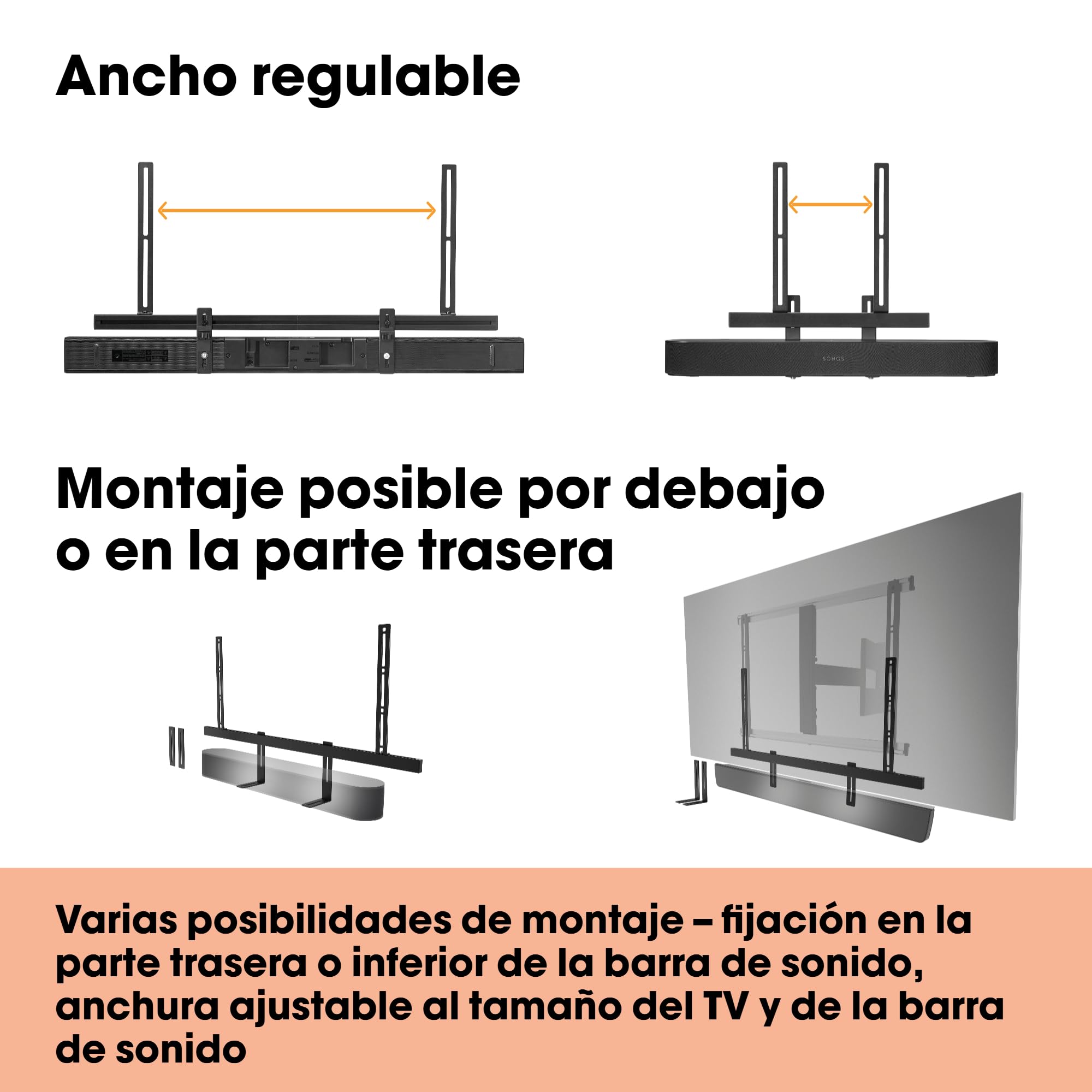 Vogel's Soporte Premium para Barra de Sonido - Montaje en Soportes para TV