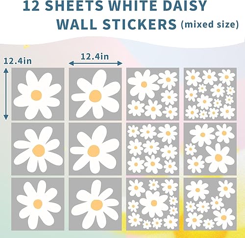 Miniatura 2 de Calcomanías de pared de margaritas, calcomanías de pared con flores, calcomanías de margaritas, calcomanías de margaritas, decoración de pared para