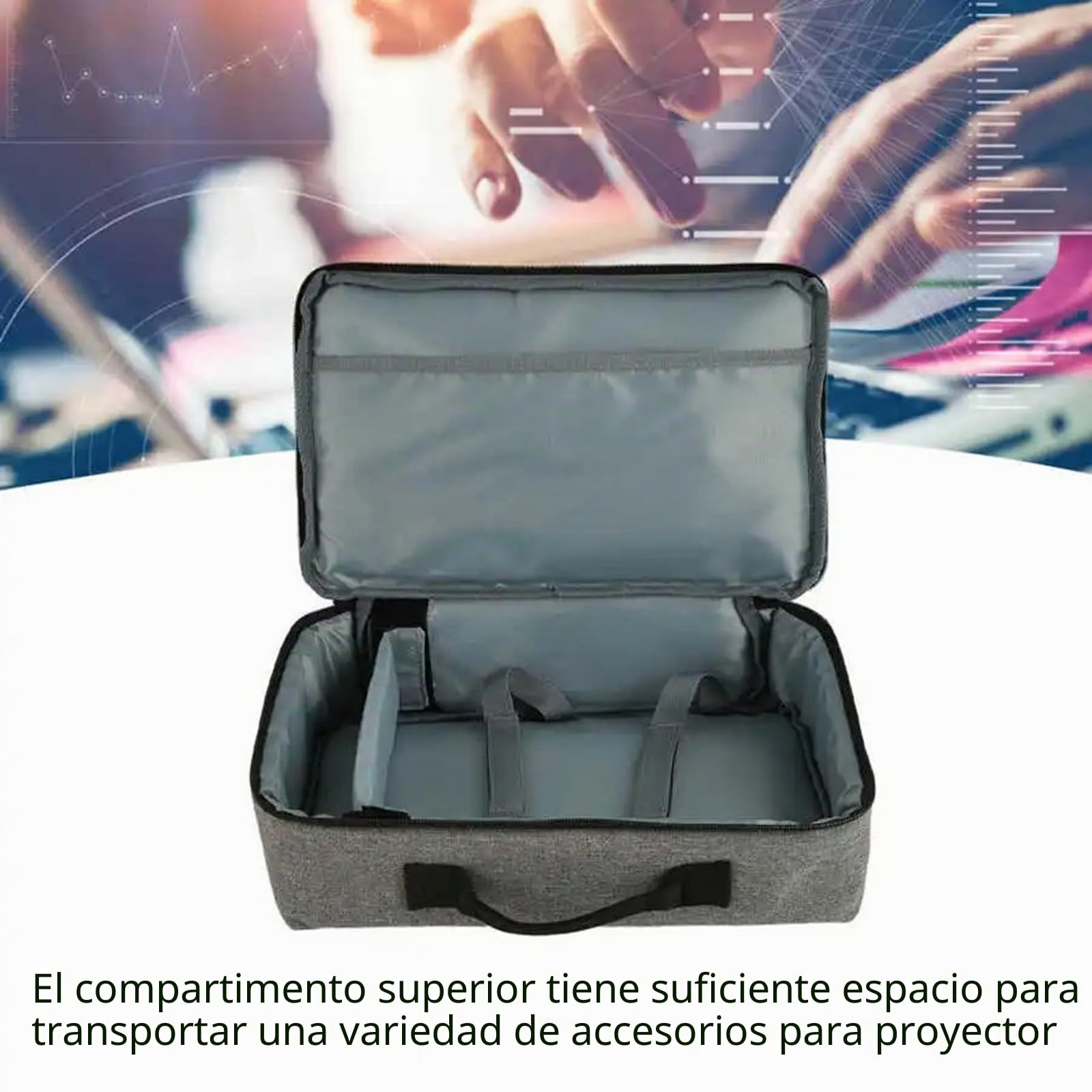 docooler Bolsa para proyector doméstico Funda de transporte portátil para proyector y accesorios Bolsa de viaje para proyector a prueba de golpes Resistente al desgaste con cremallera lisa