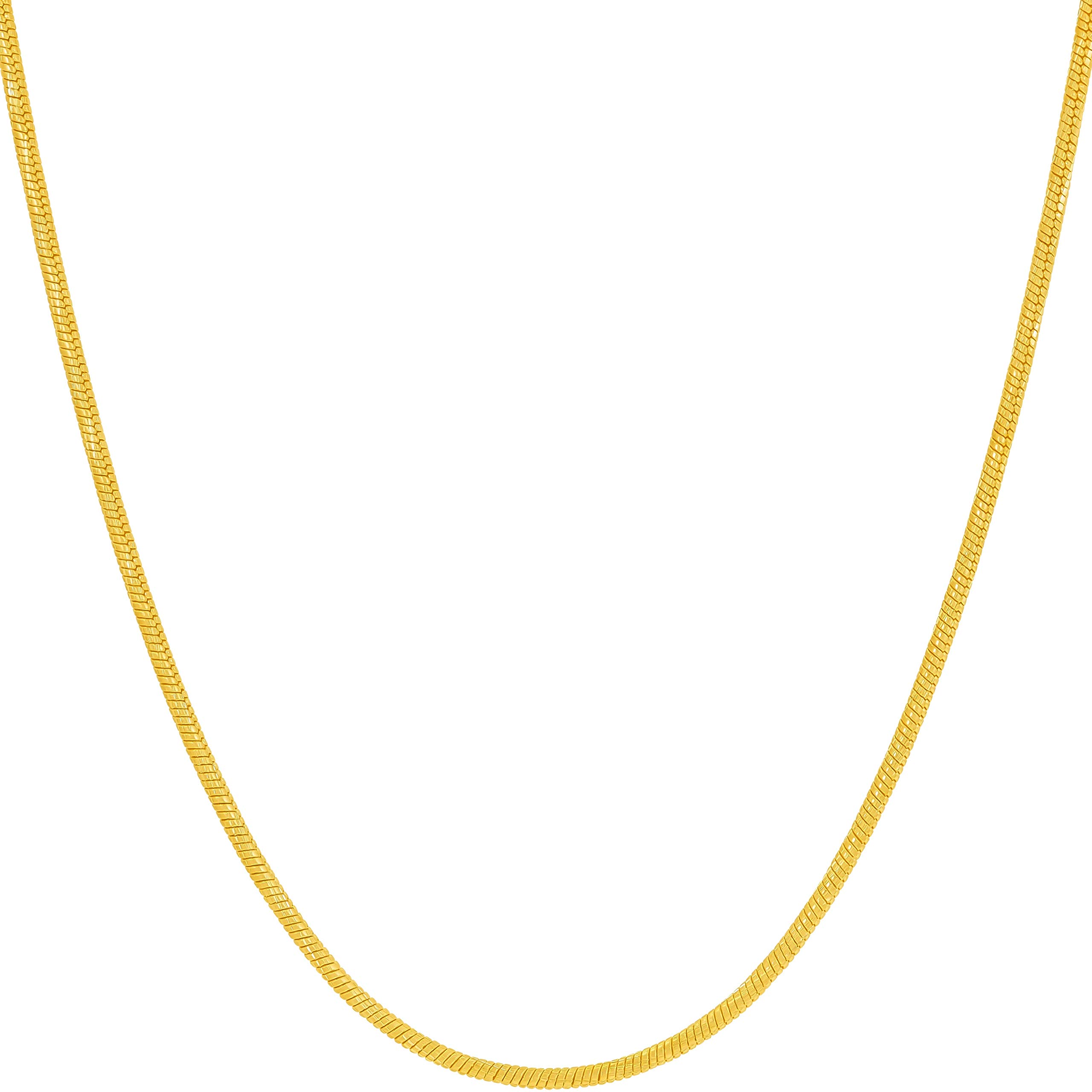 LIFETIME JEWELRY1.5mm Snake Chain Necklace for Women and Men 24k Gold Plated