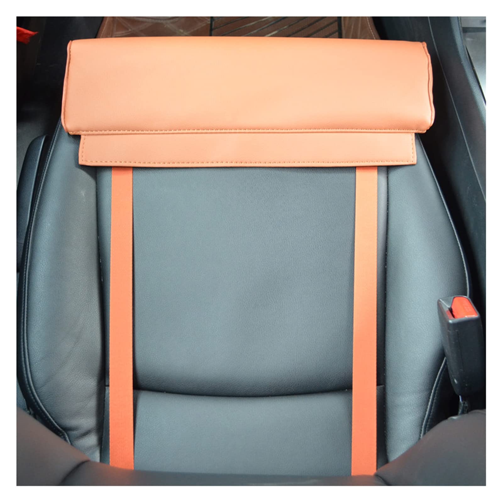 TOOJUN Car Seat Extender Leg Support, Inflatable Adjustable Car Seat Extender Universal Comfortable Leg Support Pillow for Long Distance Driving,Lightbrown