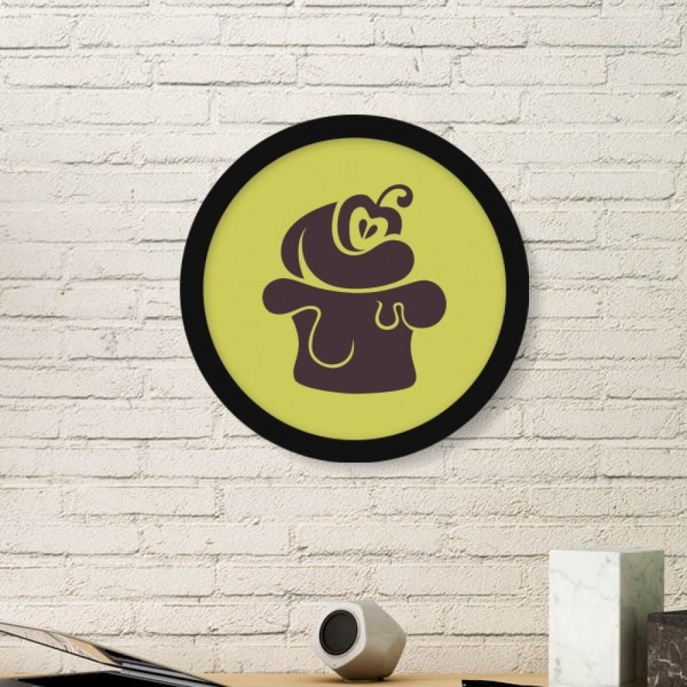 Cadre photo rond cerise crème glacée en bois noir pour briser la monotonie murale