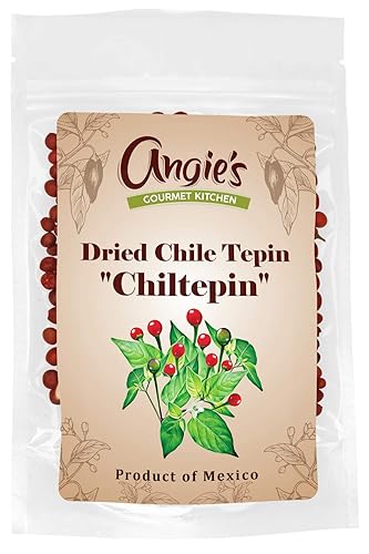Chiltepin - Pimientos secos de Chile Tepin de 1 onza, recién empaquetados en bolsa resellable