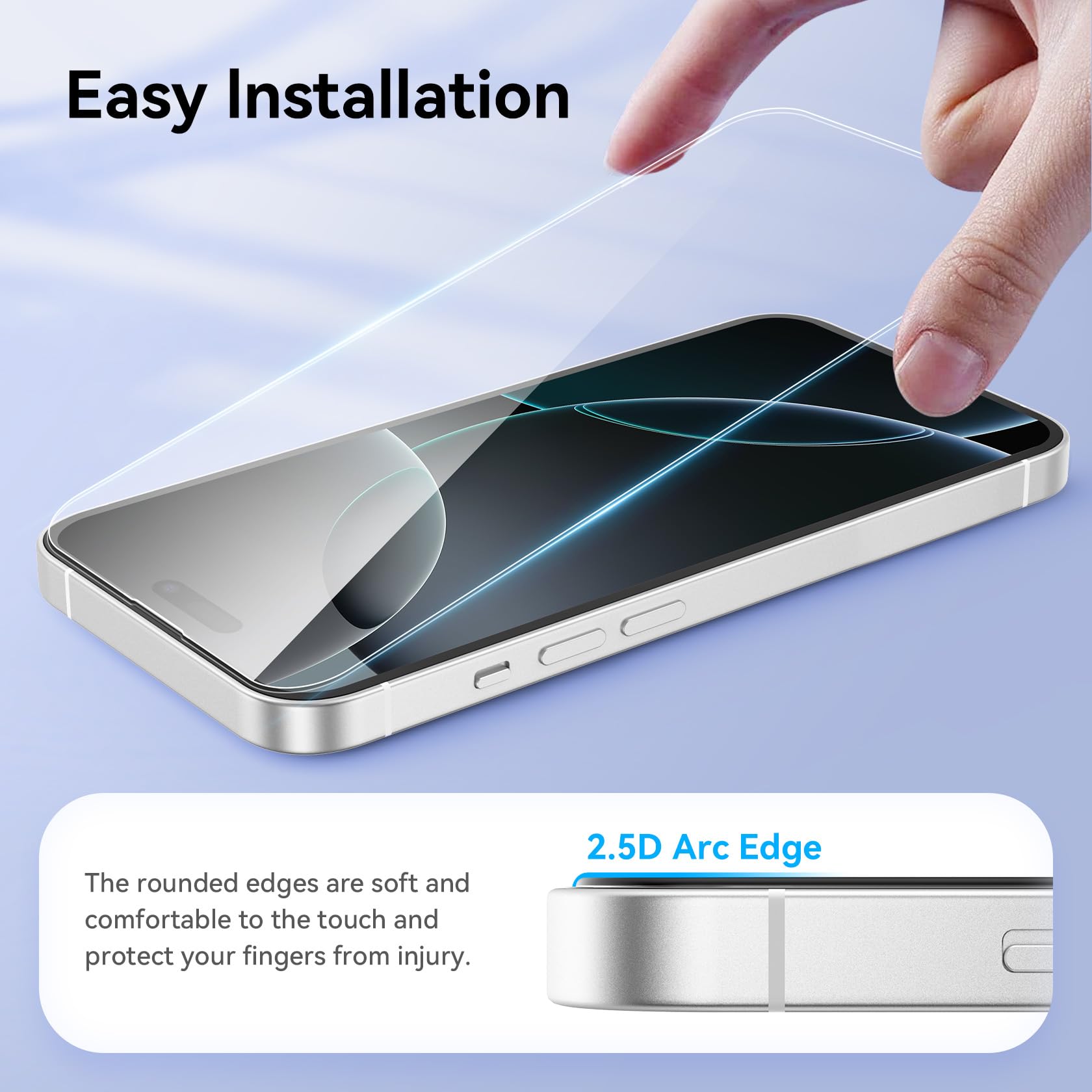 Protection Écran + Caméra Arrière En Verre Trempé 9H Pour IPhone 16 Pro 6,3" - Anti-Espion - 2 Pièces