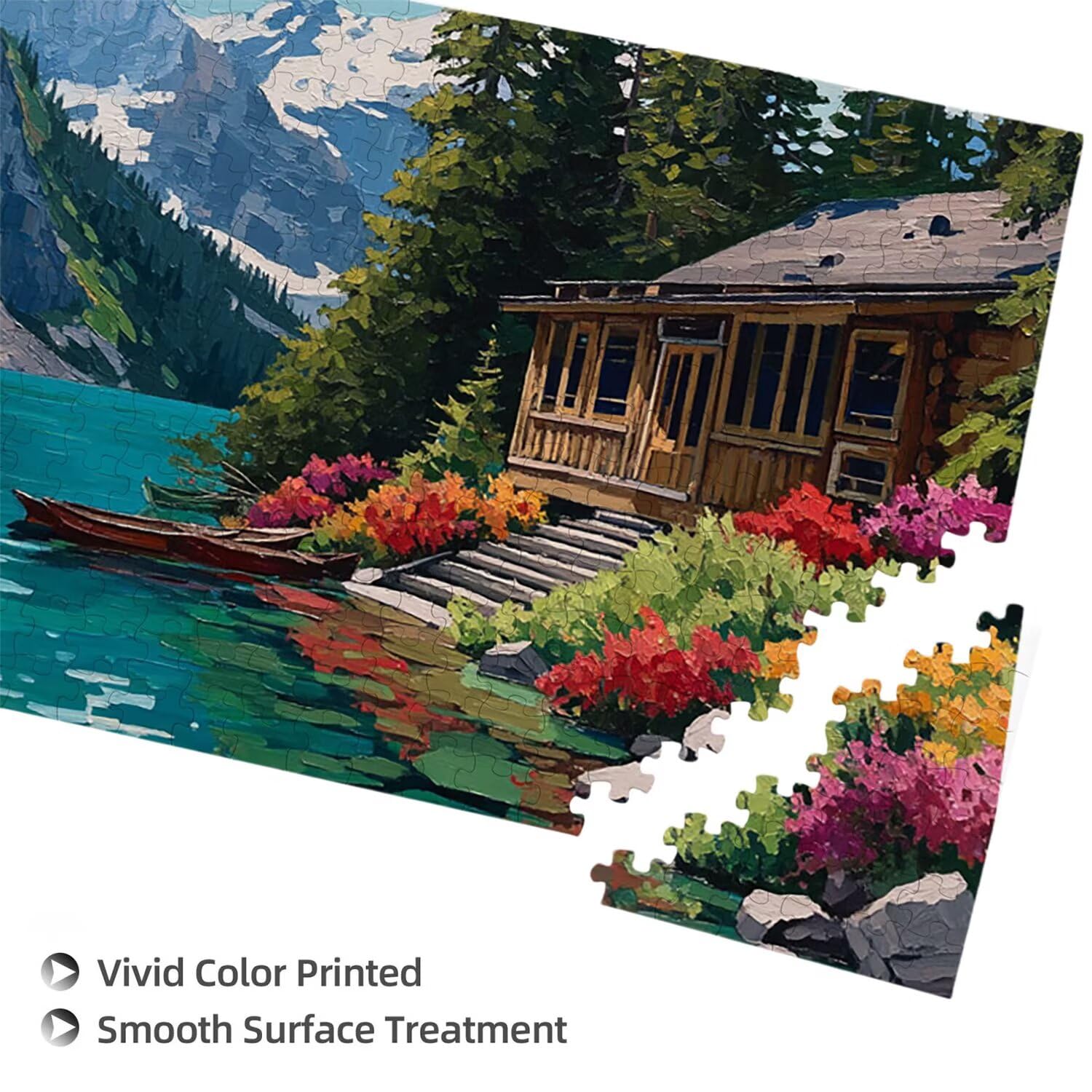 Puzzle para Adultos 1692 Piezas, Paisaje de cabañas de Madera Puzzle, Desafiante, Rompecabezas Encajan Perfectamente, Letras en la Parte Posterior, Regalo para Personas Mayores (179x31cm) v-735