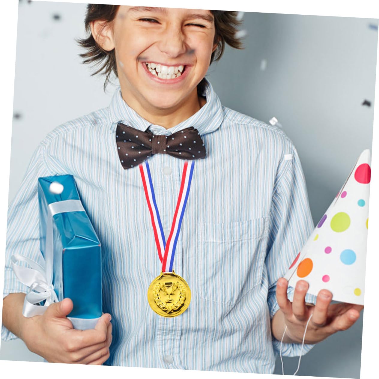 iplusmile Medaglie per Bambini Oro, 50 Pezzi, in Lega di Zinco con Nastro, per Competizioni e Feste, Premio Sportivo Versatile