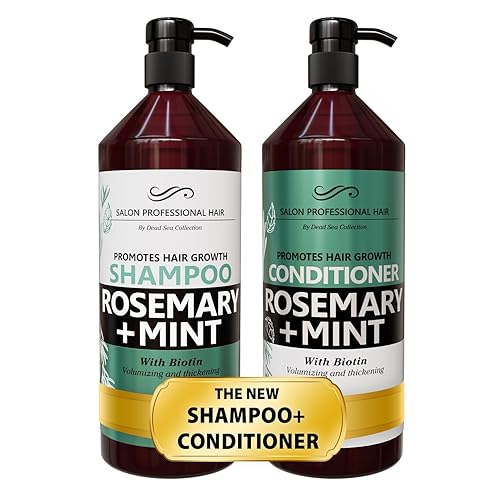 Dead Sea Collection Juego de champú y acondicionador de aceite de romero y menta para fortalecer y dar volumen, con minerales naturales del mar