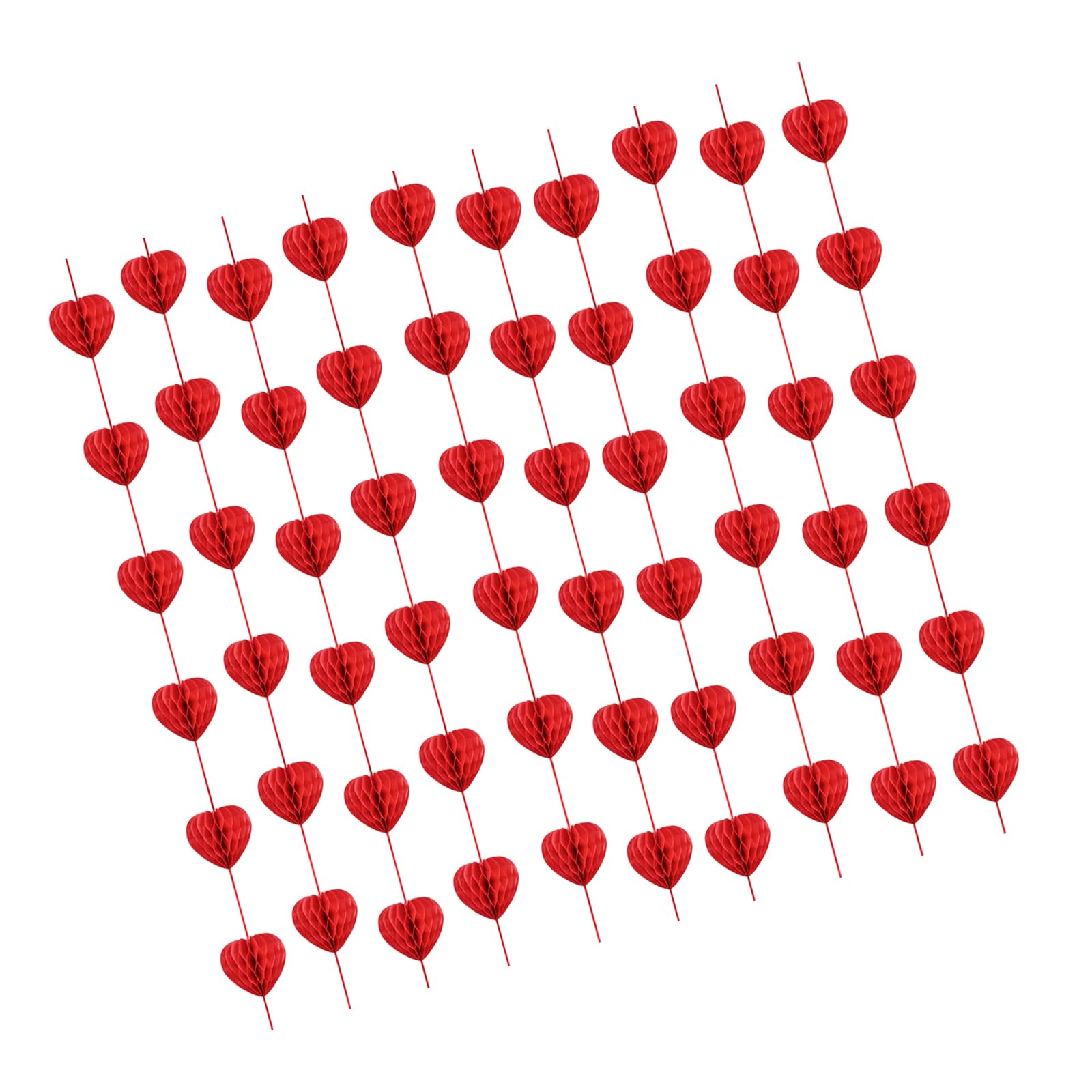 Zxfdsfdbnm Foldable 3D Love Heart Garlands Banners with Honeys Comb Pattern Thick Paper Streamers for Parties and Event Red Garlands