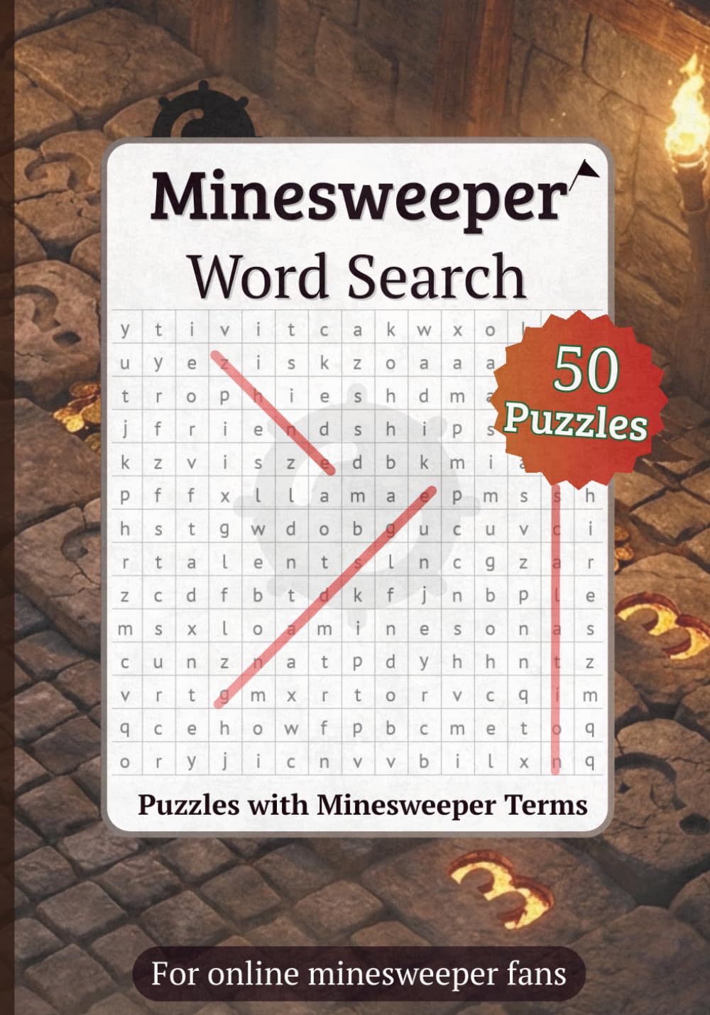 Minesweeper Word Search: Word Find 50 Puzzles Featuring Online Minesweeper Vocabulary and Terms | Solutions included