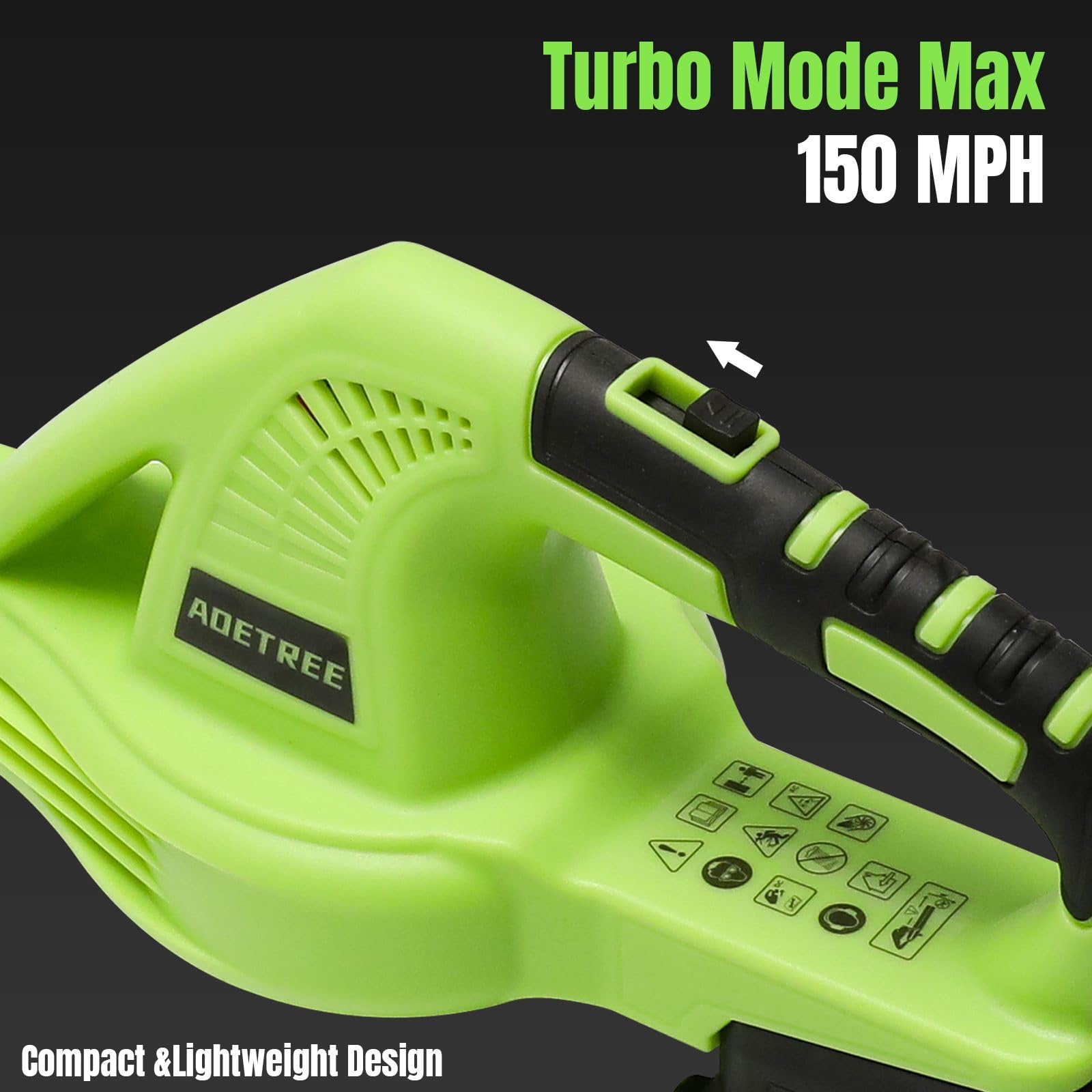 Soplador de hojas 21 V, inalámbrico, con batería y cargador, velocidad 15.000 rpm, soplador 2-en-1, soplador eléctrico para mantenimiento del césped y remoción de nieve (2 baterías)