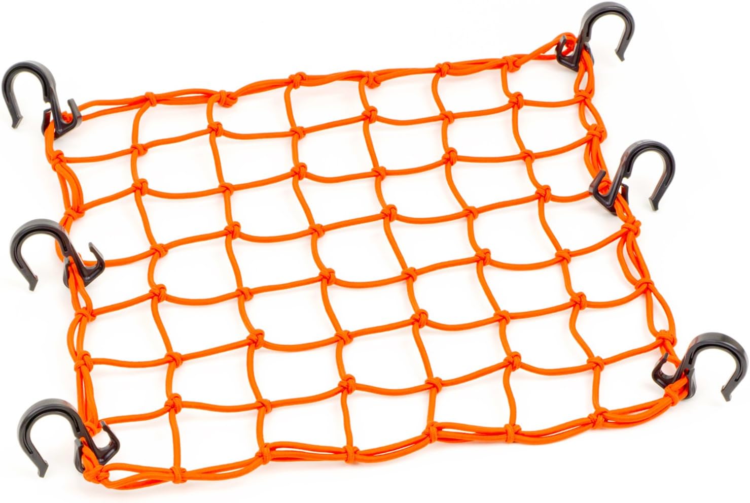 PowerTye 50152 Black 15inX15in Cargo Net featuring 6 Adjustable Hooks & Tight 2inx2in Mesh