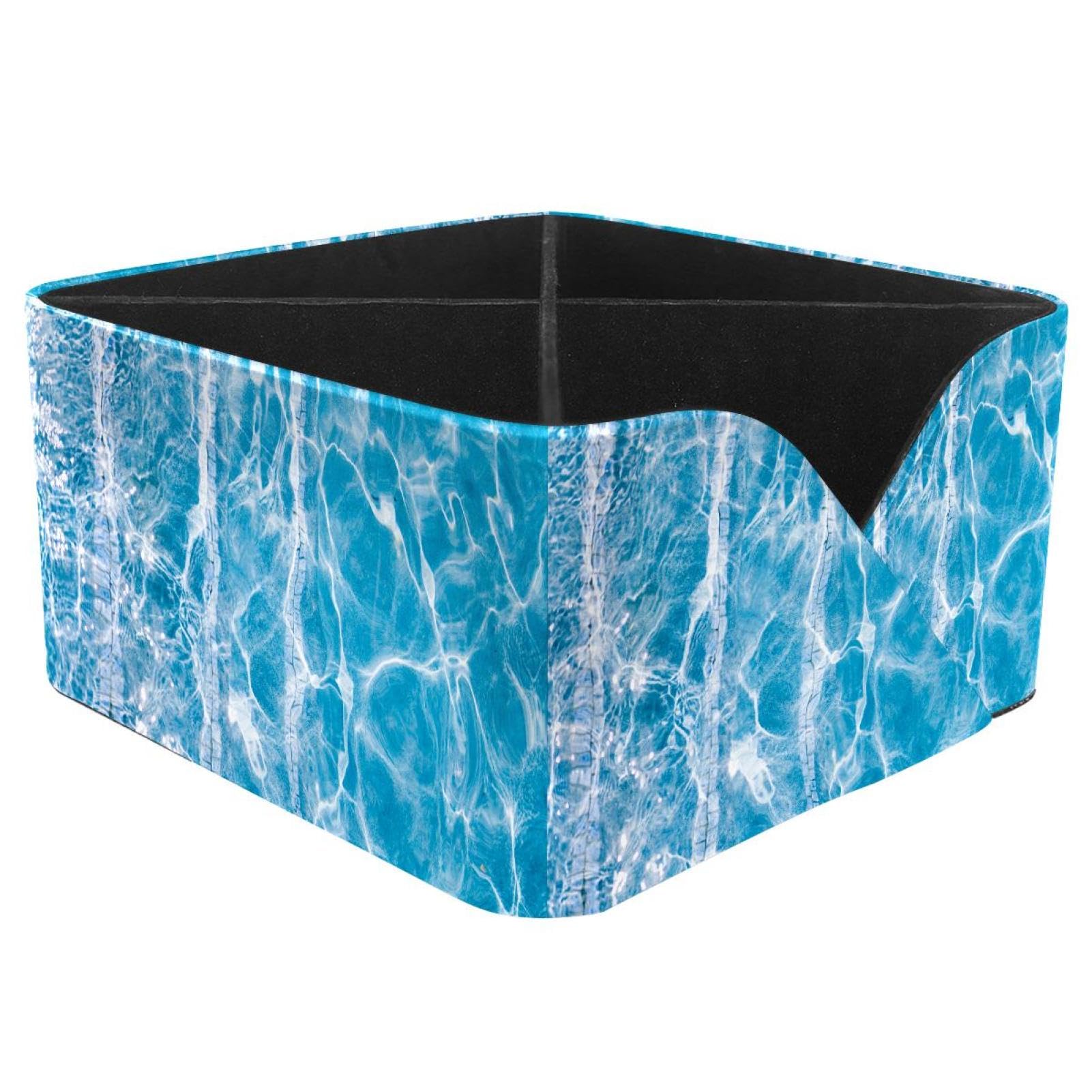 KengjuTesu Water Pool Desktop Organizer Pen Holder, Rectangular Pencil Cup for Office, Study and Makeup Stations