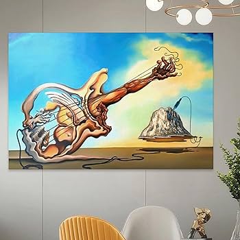Amazon.com: Jkeyfody Surrealism Posters Guitar Salvador Dali Art