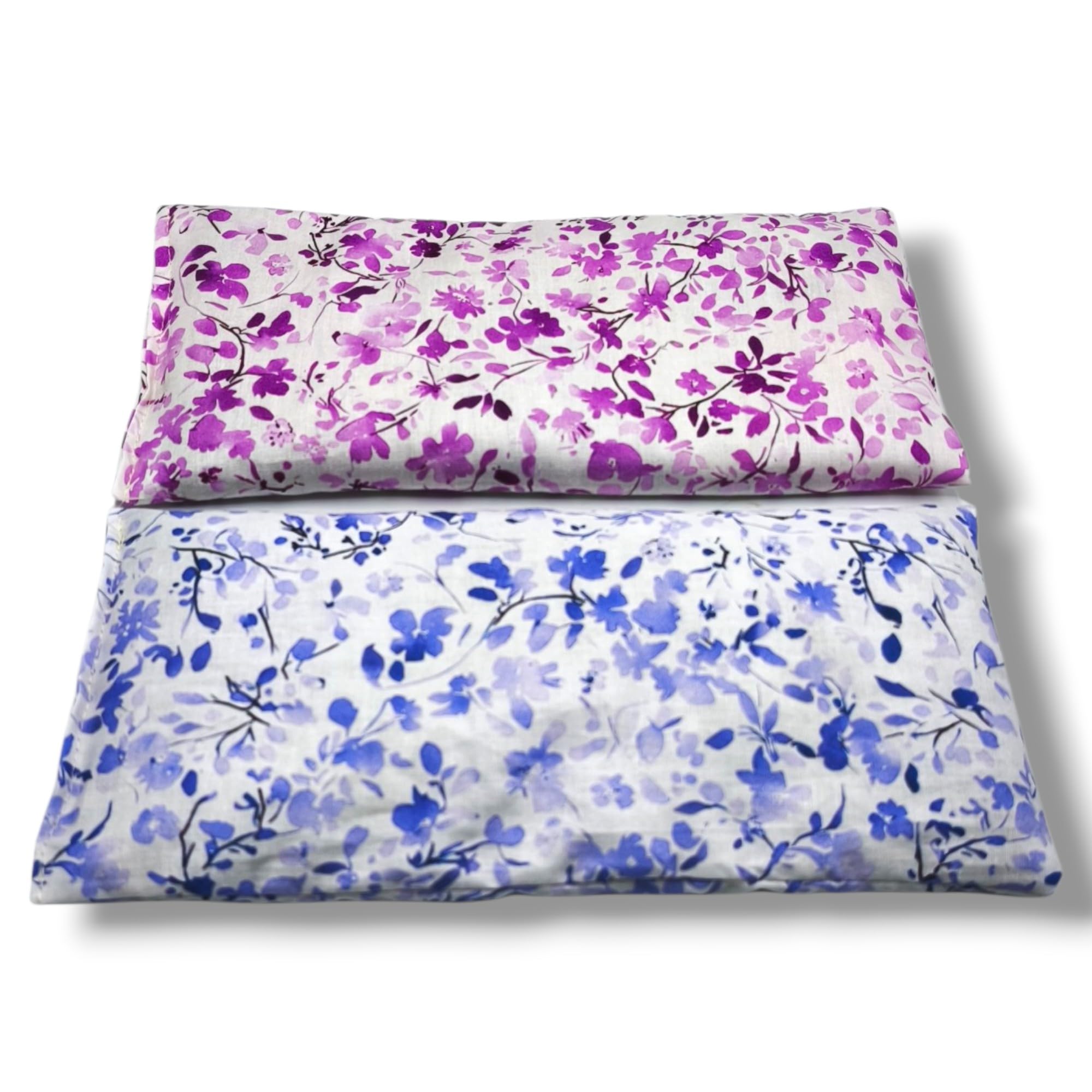 Coussin de Yoga pour Les Yeux - Oreillers pour Les Yeux Pack 2 - Fleurs Fuchsia-Lilas | Graines de Lavande et de Riz | Yoga, méditation, Relaxation, Reposer des Yeux...