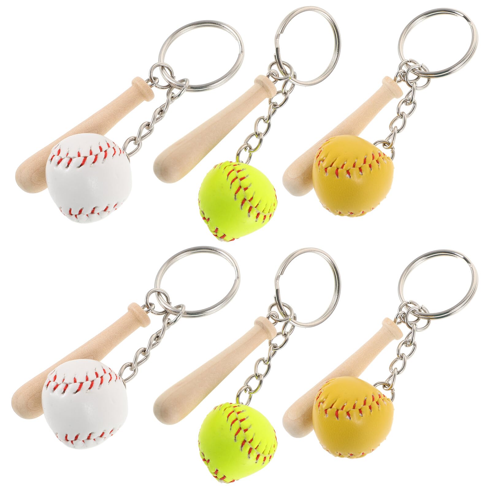 TOYANDONA Llavero De Béisbol Suministros Hechizas Adorno Para Colgar La Bolsa Fiesta A Granel Llavero De Beisbol Deportivo Encantos De Mochila Llavero De Mochila Madera