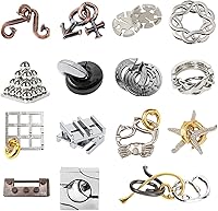 Vista 11 de FantasyDay 5 Piezas Rompecabezas Mental, Rompecabezas de Metal, Desbloquear Entrelazado Juego de Prueba de CI, Juguete de Truco Mágico Regalo