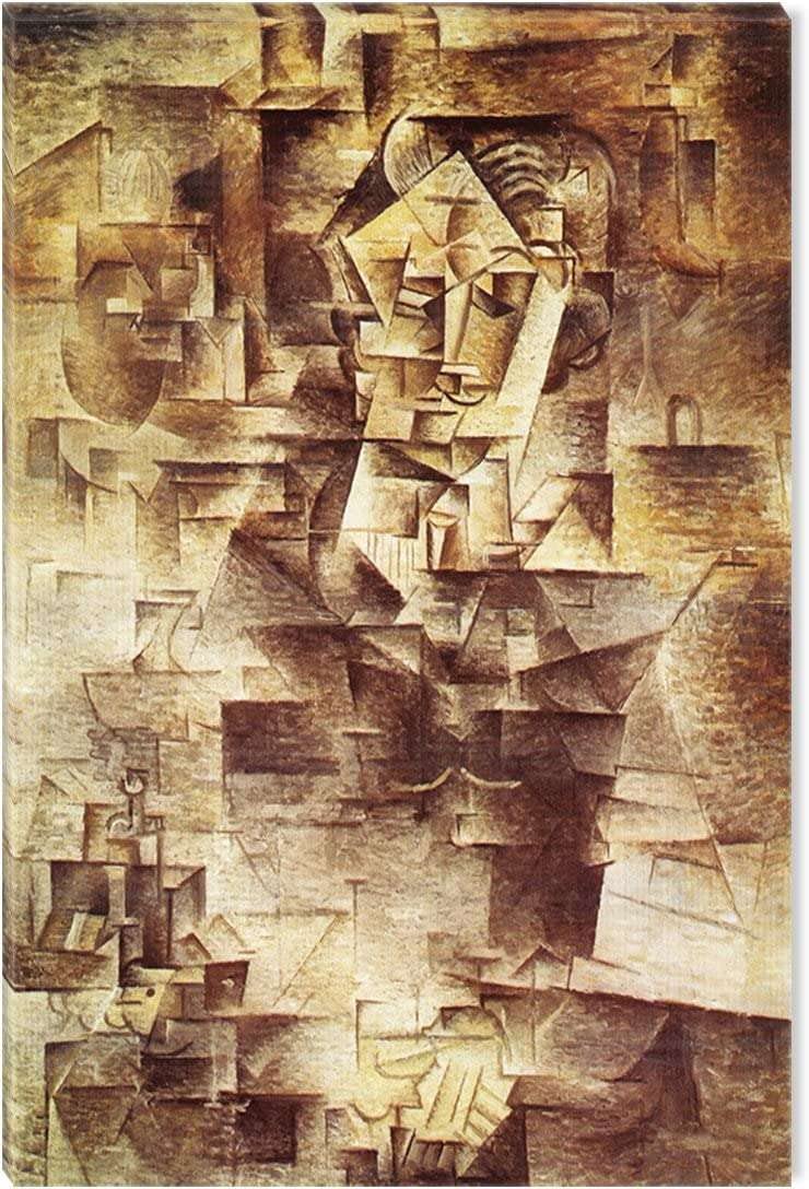 Startonight Canvas Wall Art - Picasso Portrait of Daniel Henry Kahnweiler Reproduction Abstract, Painting Framed 32 x 48 Inches