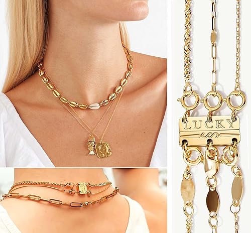 Miniatura 5 de Dailyacc Lucky Necklace Layering Clasp 18K Gold and Silver Multiple Necklace Clasps for Layered Look Separator
