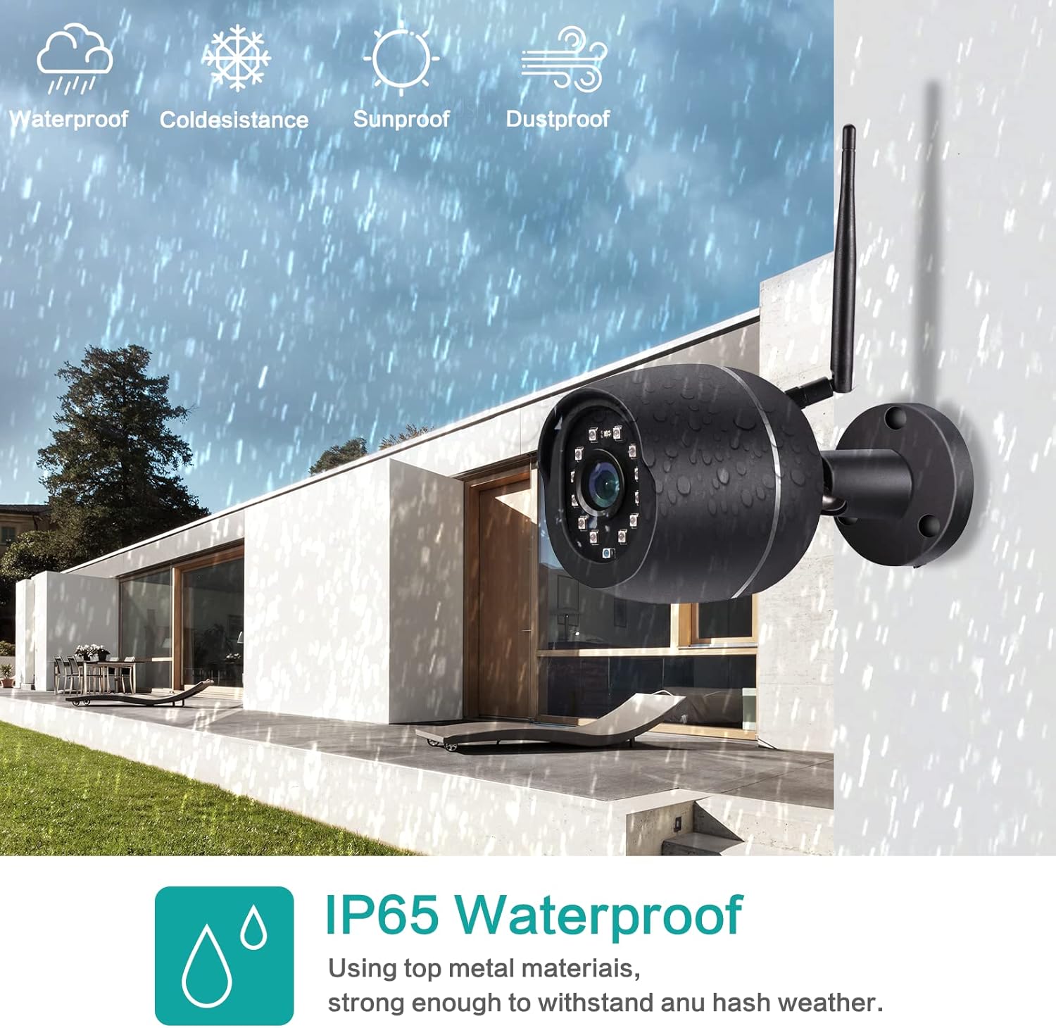 Free Shipping Offer Security Cameras, 2 Pack GOAOFOEOI 1080P WiFi Full Metal Case Cameras for Home Security Outdoor Waterproof Bullet Camera Two-Way Audio, Motion Detection Alert, SD Card Cloud, Compatible with Alexa