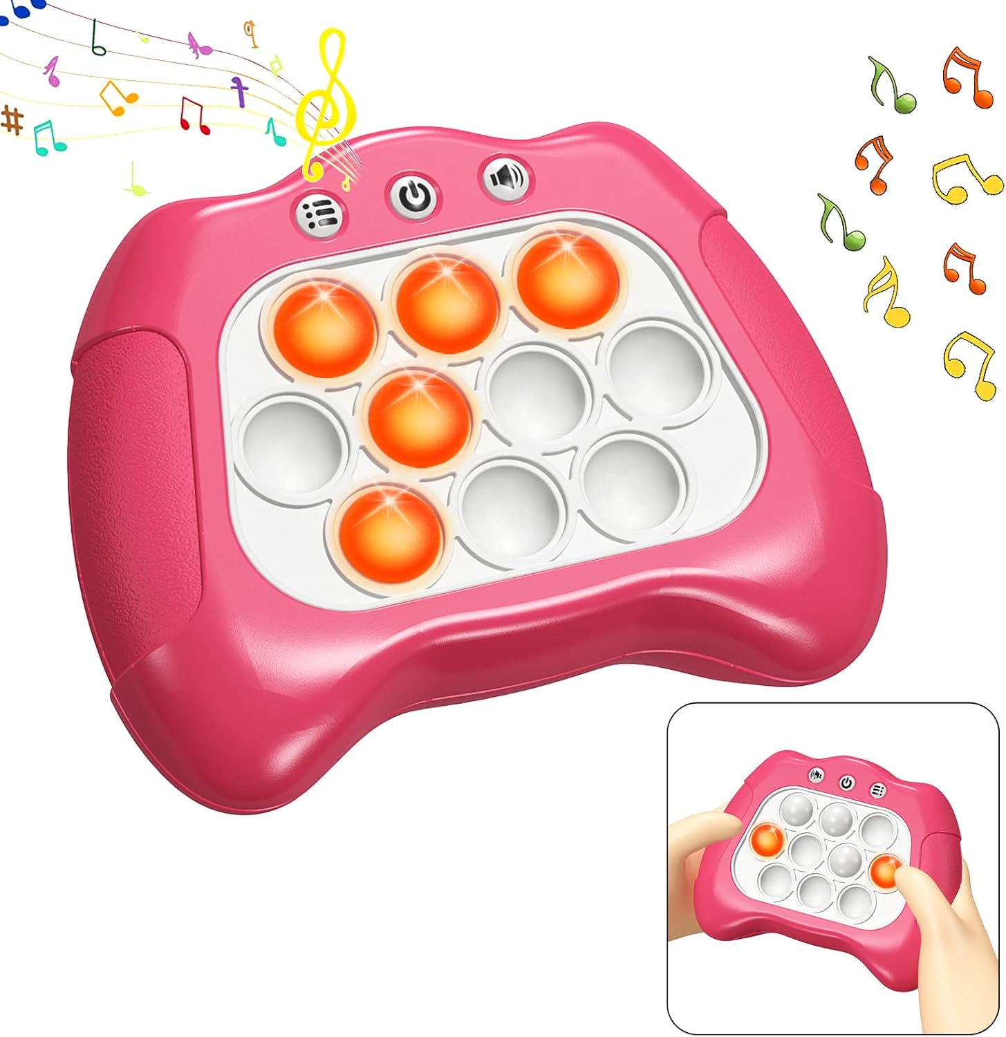 AIQI 2023 LED Pop It Fidget Toy with Music,Four Modes and