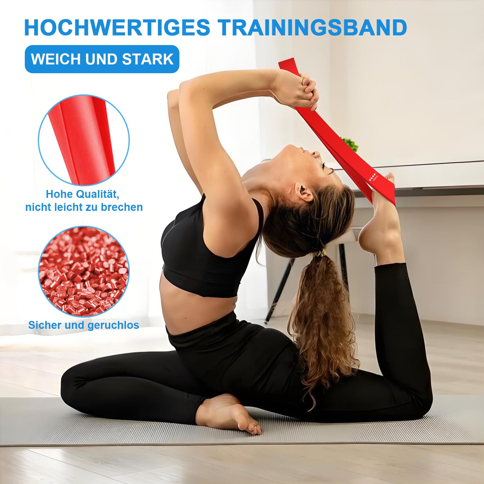 SURFOU Elastici Fitness Set, Elastico Palestra, Elastiche Bande, Fascia Elastica Allenamento Fascia Resistenza Sport Training Band Elastice Fitbands con Pilates Yoga Esercizi Fitnes
