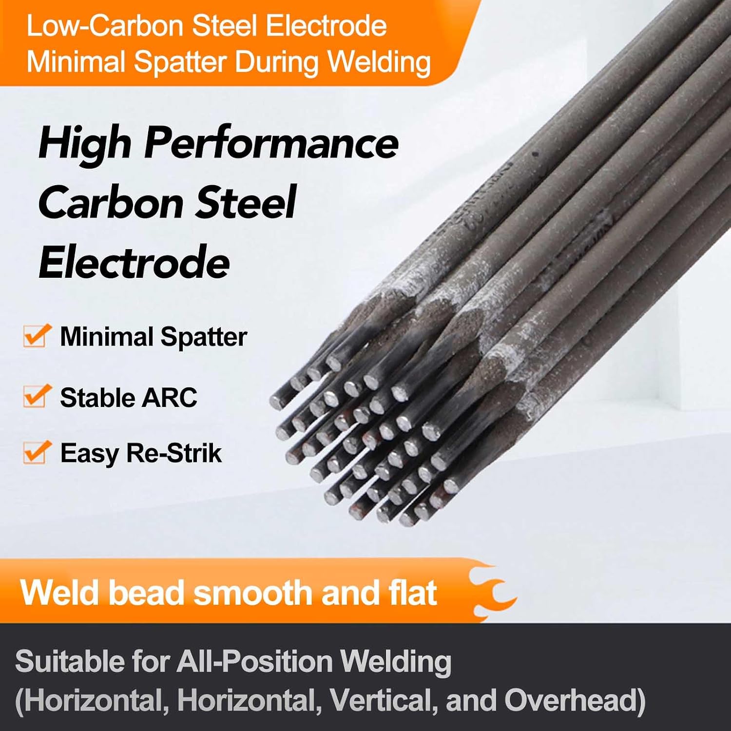 E4303 Welding Rods Weight 2.5Kg General Purpose ARC J422 Low Carbon Steel Sticks Electrodes Excellent Slag Removal for Pipelines,Diameter 2.5mm