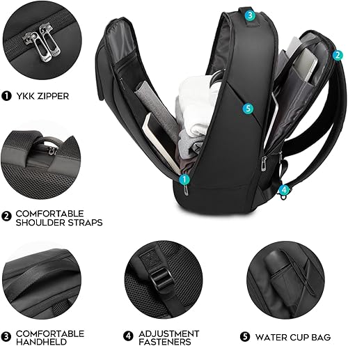 Miniatura 3 de FUTURE AESTHETICS Mochila inteligente de negocios impermeable para mujeres, hombres, mochila duradera aprobada para luchar adecuada como viaje,