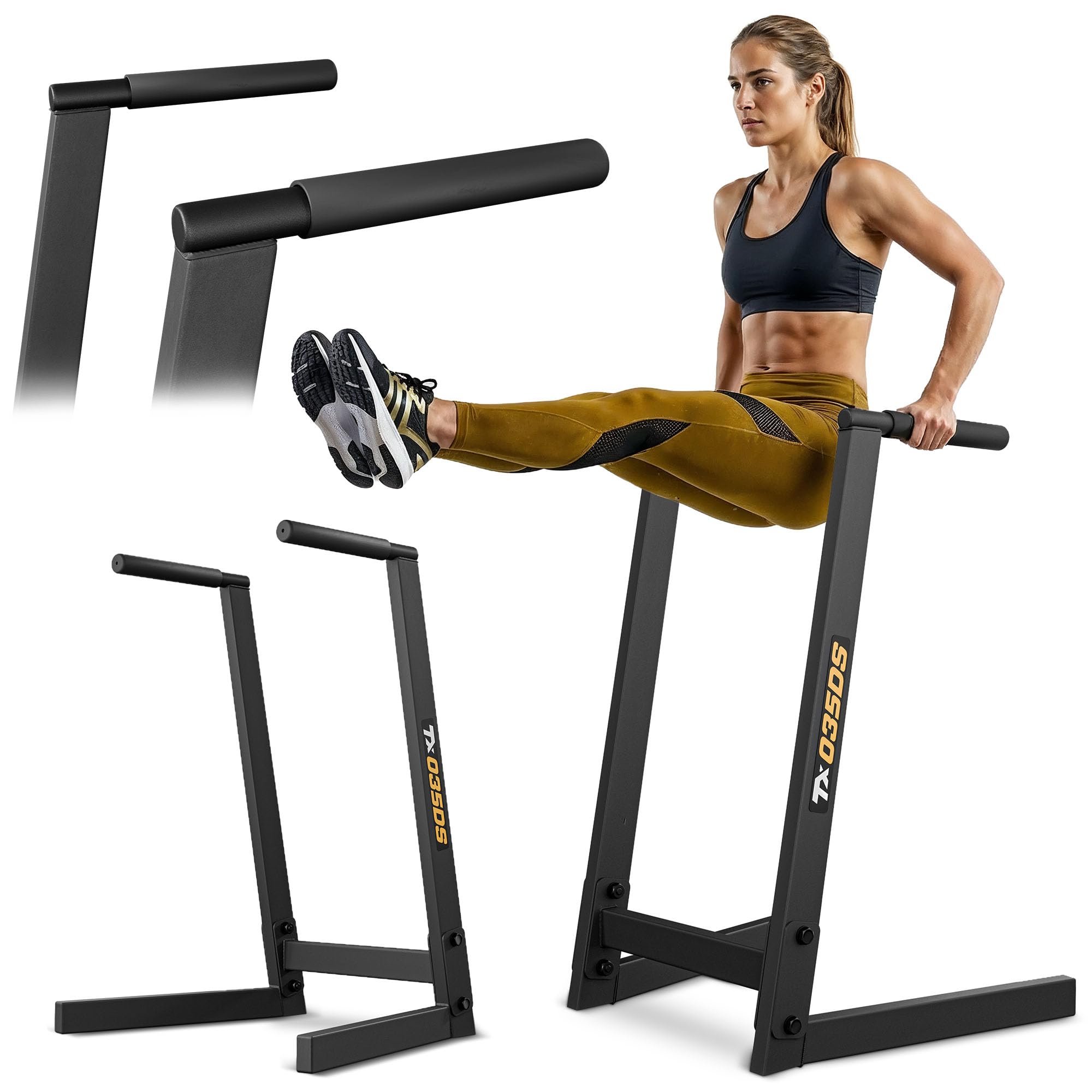 TREX SPORT Dip Barren Dip Station Push Up Dip Ständer bis 150 kg TX-035DS | Aus Stahl, Stabil & Rutschfest, Calisthenics Equipment für Dips, Bauch & Oberkörper