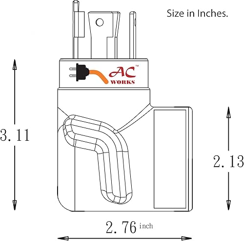 Miniatura 5 de AC funciona wdl14301050 30Amp 4-Prong L1430P Generador enchufe de bloqueo a 1050R 50Amp 125250volt soldador adaptador