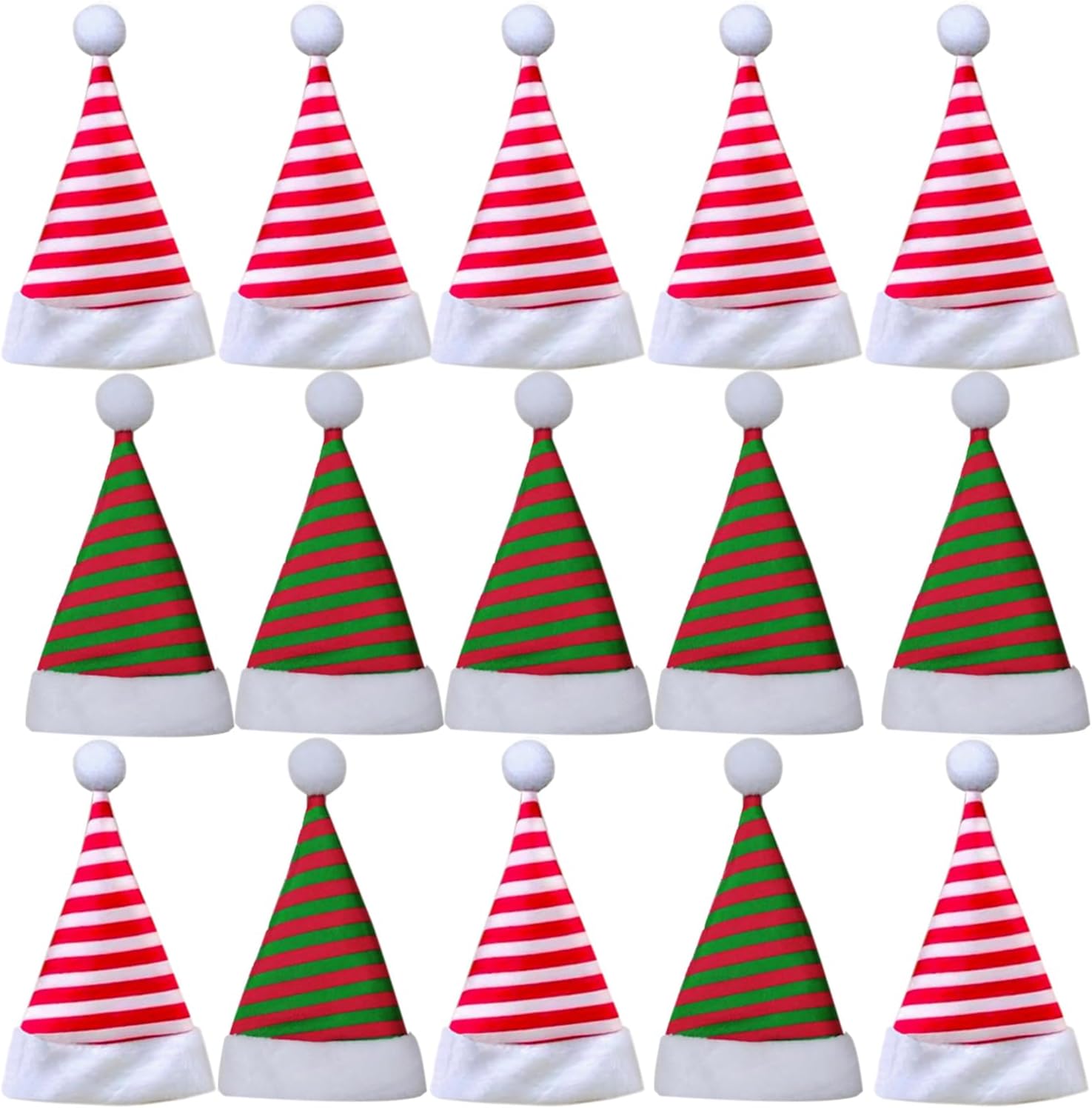16pcs mini santa hats 2 3 inch tiny small santa hats for crafts dolls wine bottle tableware bulk