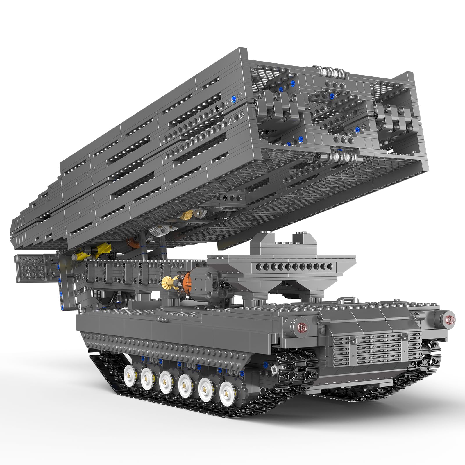 Mould King 20029 Technik Panzerbrückenbaufahrzeug Bausteine Modell, 1759 Teile Ferngesteuert Transporter Tank Konstruktionsspielzeug Klemmbausteine Bausatz für Erwachsene und Kinder