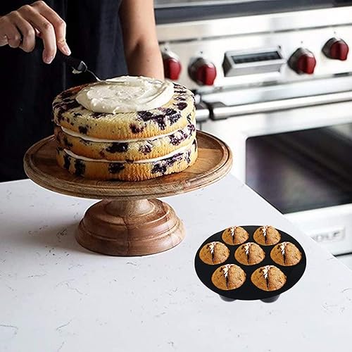 Miniatura 8 de Hemoton Moldes de chocolate para cupcakes, galletas cubiertas de chocolate, freidora de aire, molde para magdalenas, bandeja antiadherente para