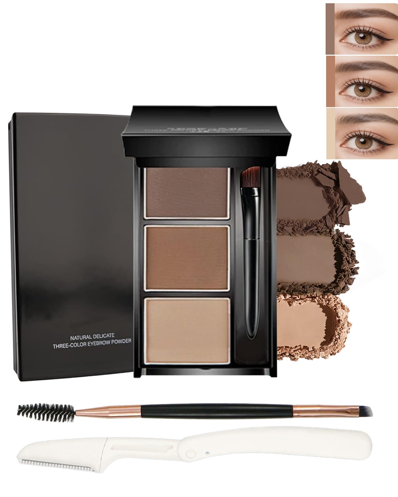 Eyebrow Powder Set for Women,Waterproof Eye Brow Filler Tinting Palette Kit Set 02#