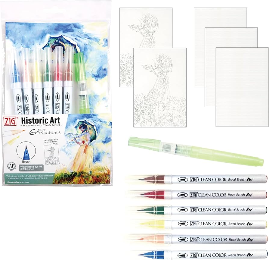 Amazon | Kuretake 呉竹 画材セット 『水彩入門 6色で描けるモネ WM-21