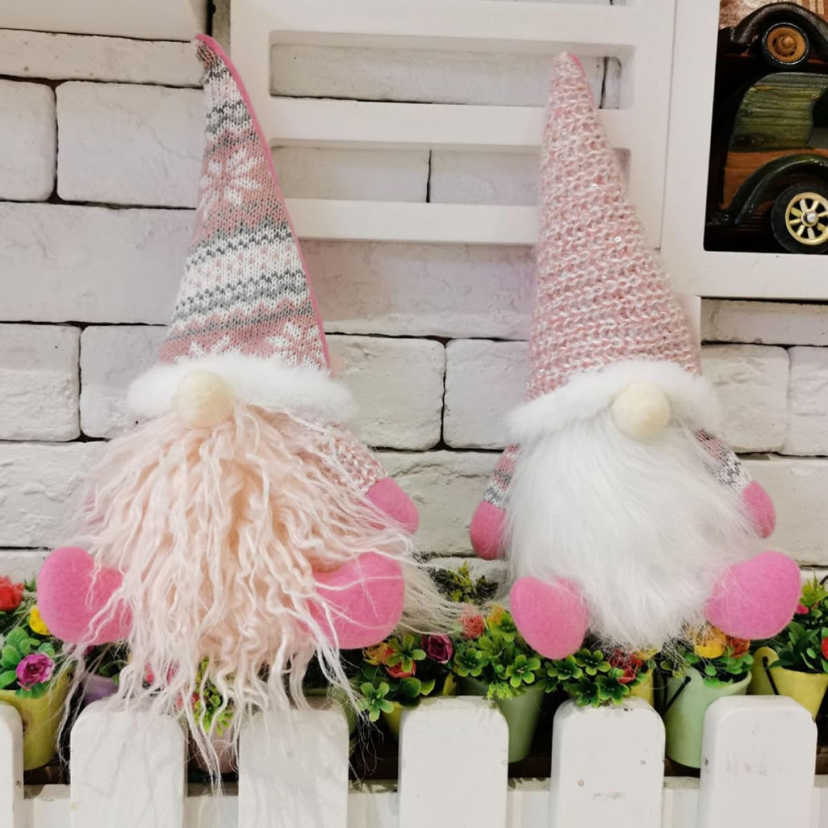 BESPORTBLE 6 Pezzi Gnomo Natalizio in Peluche Rosa, Ornamento Decorativo