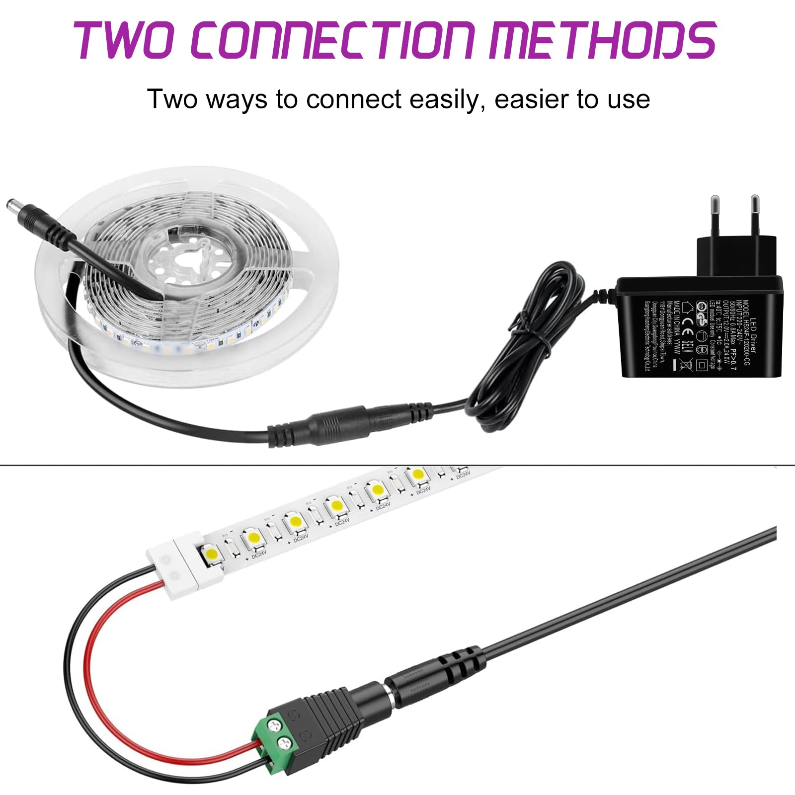 Adattatore di Alimentazione DC 12V 2A 24W,AC 100-240V a DC 12V per Strisce LED, Radiosveglia, Scanner, Aspirapolvere, Router