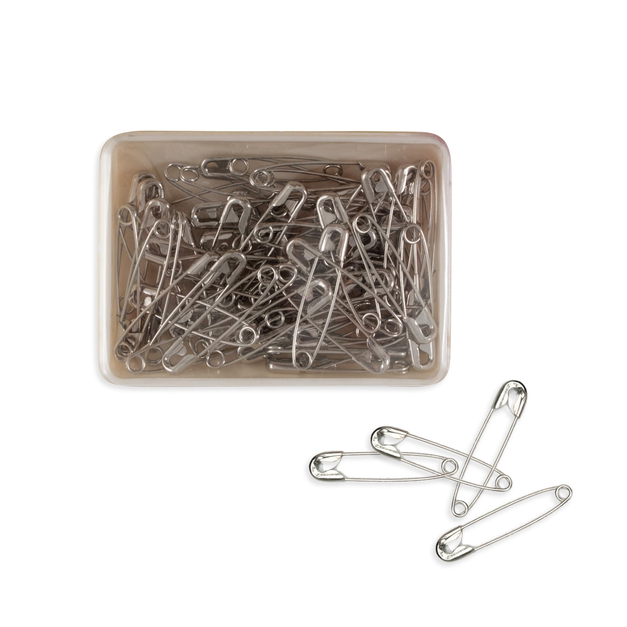 Sew Easy Silver Quilters Safety Pins – 100 Pins, Size 0 (27Mm). Nickel Plated Steel, Fasteners For Sewing Basting Crafts, Rust Resistant,