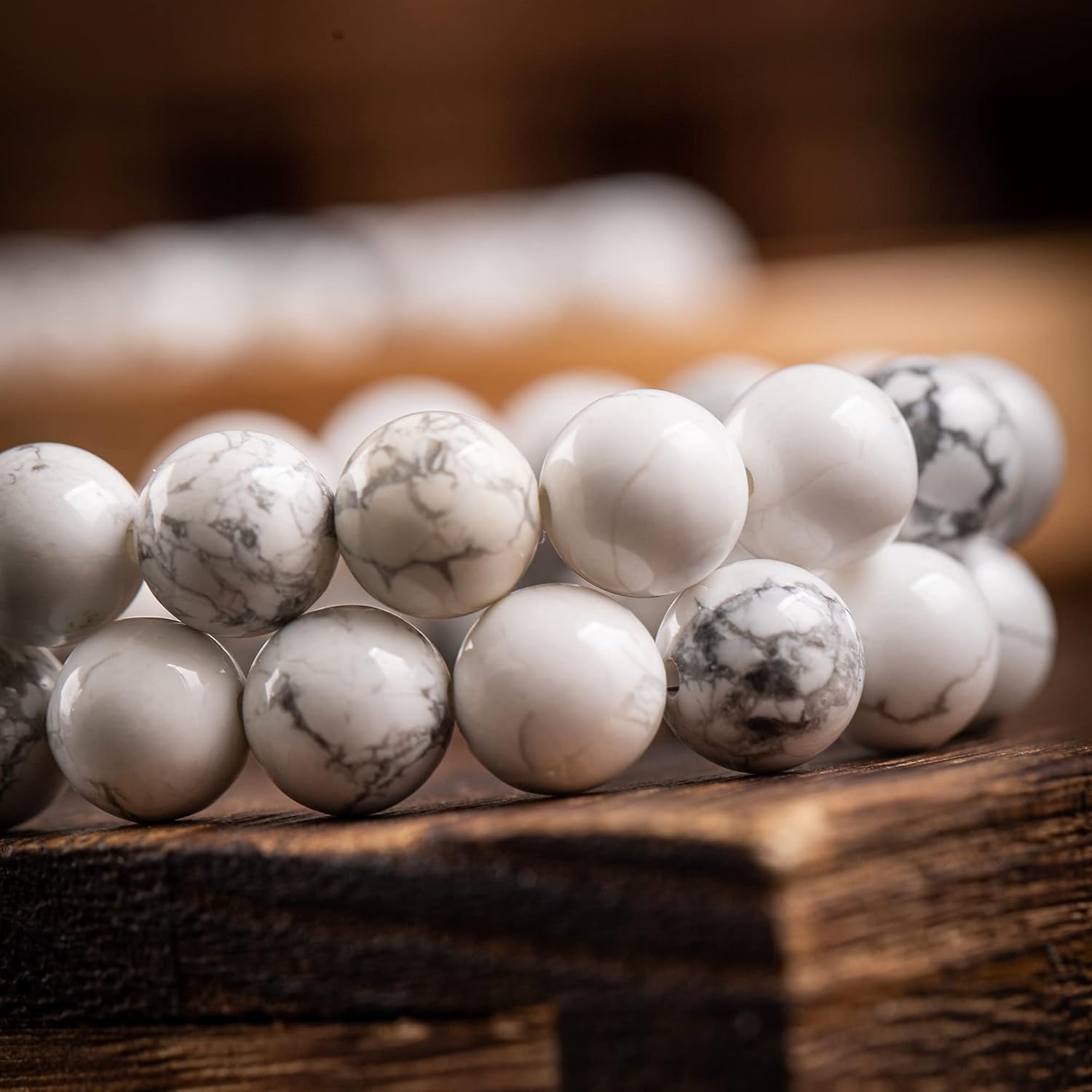 100 pcs 8mm Natural Gemstone Beads for Jewelry Making, White Turquoise Round Smooth Healing Agate Stone Beads Bulk - Image 4