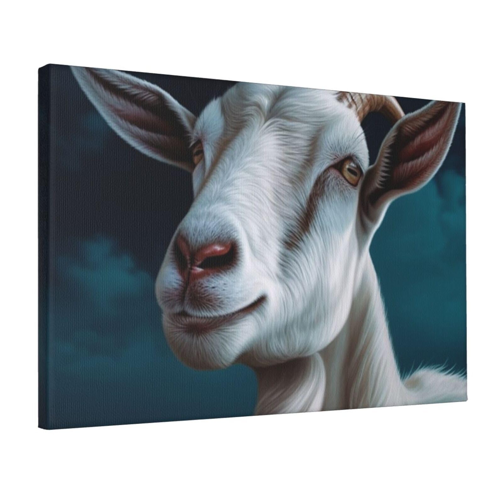 Canvas Wall Art for Living Room Wall Decor 12"x18" Modern Artwork Painting Pictures Hanging Canvas Prints Goat Aesthetic Wall Art for Bedroom Bathroom Office Wallart Decor