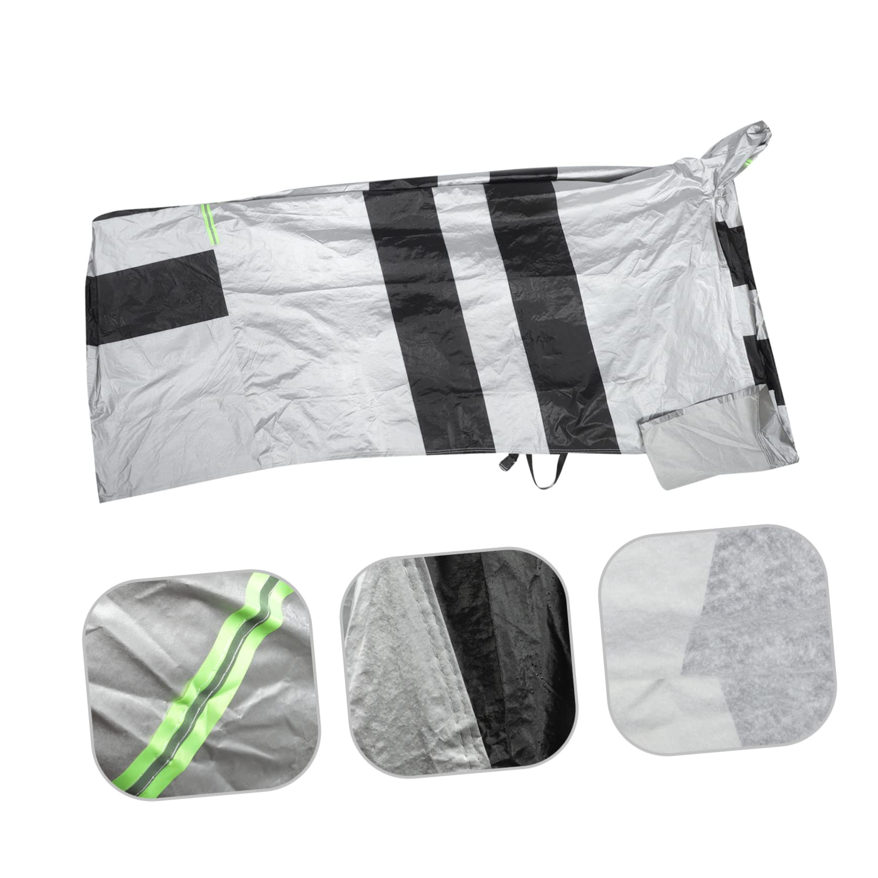 Alipis Housse de Protection Imperméable Coton Floqué, Noir Argenté, Anti-Pluie pour Moto et Trottinette Électrique, Extérieur