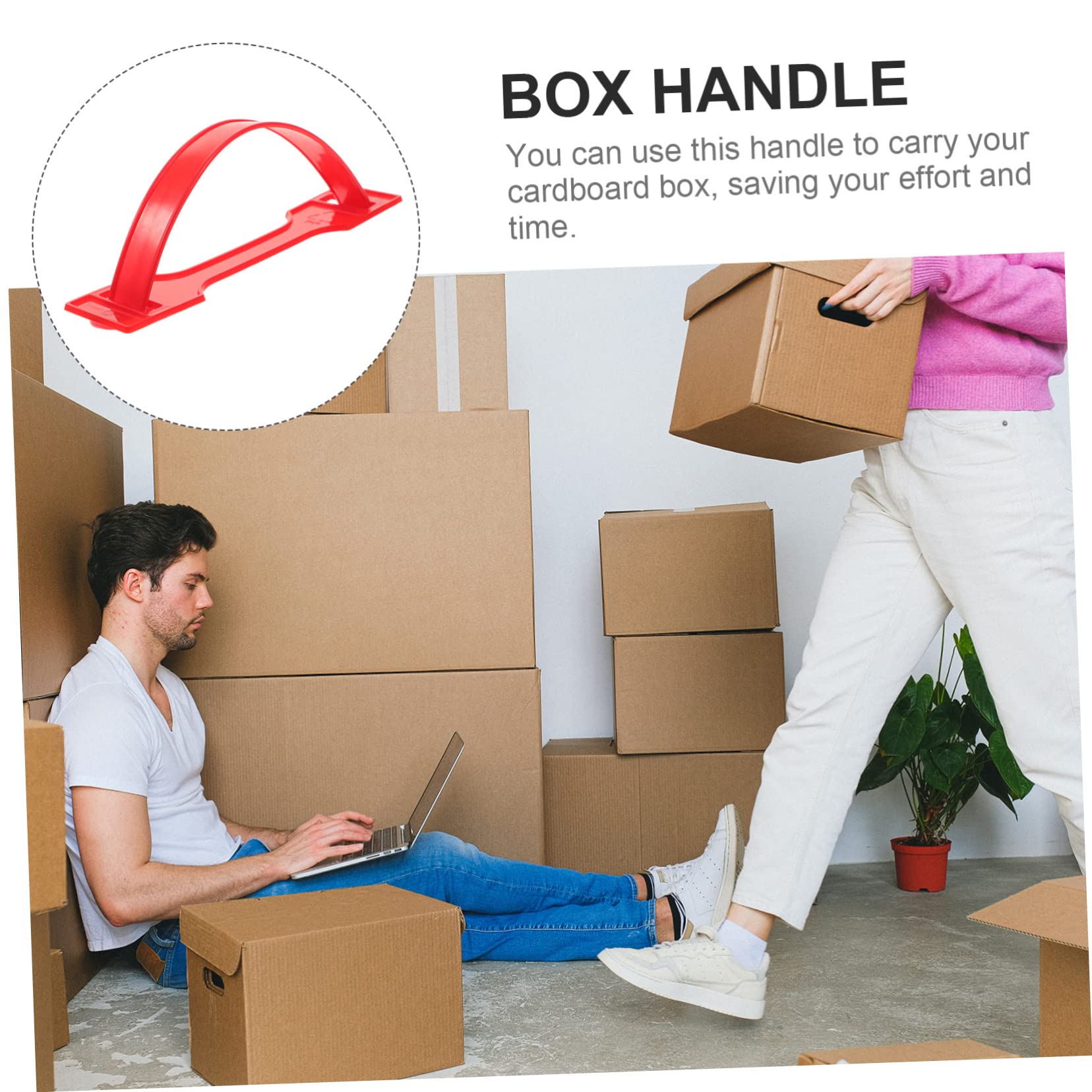 DOITOOL Paquete de 100 Asas de Plástico para Cajas de Cartón de Repuesto Asas de Transporte Resistentes Y Suaves