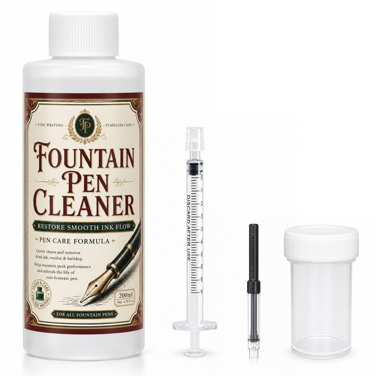 INNOVAYOU 200ml Fountain Pen Cleaning Kit, Fountain Pen Flush, Prevent Clogging, Won't Damage The Nib, Extends Lifespan, for Cleaning Pens of Various Sizes