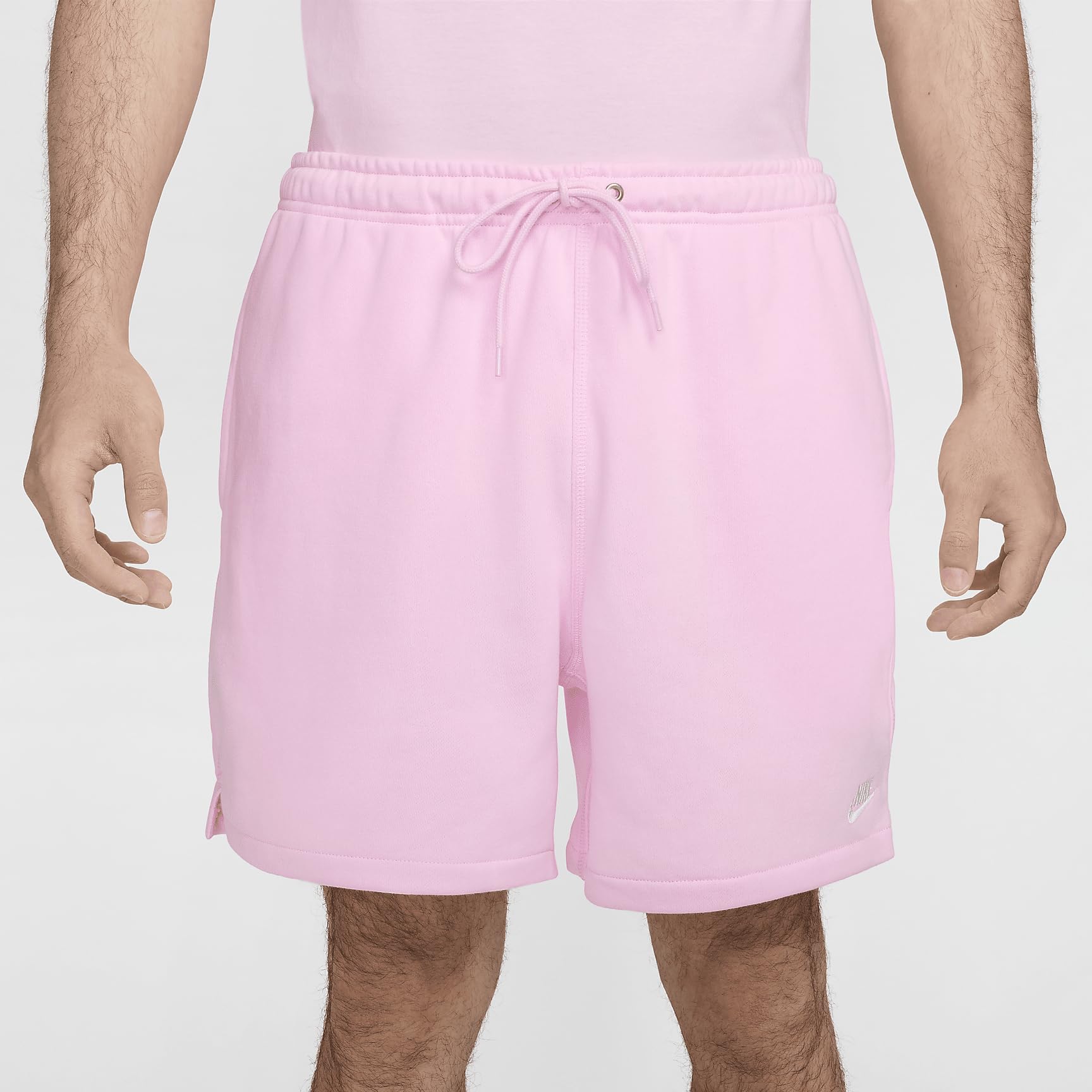 Nike Club FN3520-663 - Pantaloncini da uomo in spugna francese (schiuma rosa/schiuma rosa/bianco, FN3520-663), Schiuma rosa/schiuma rosa/bianco, L