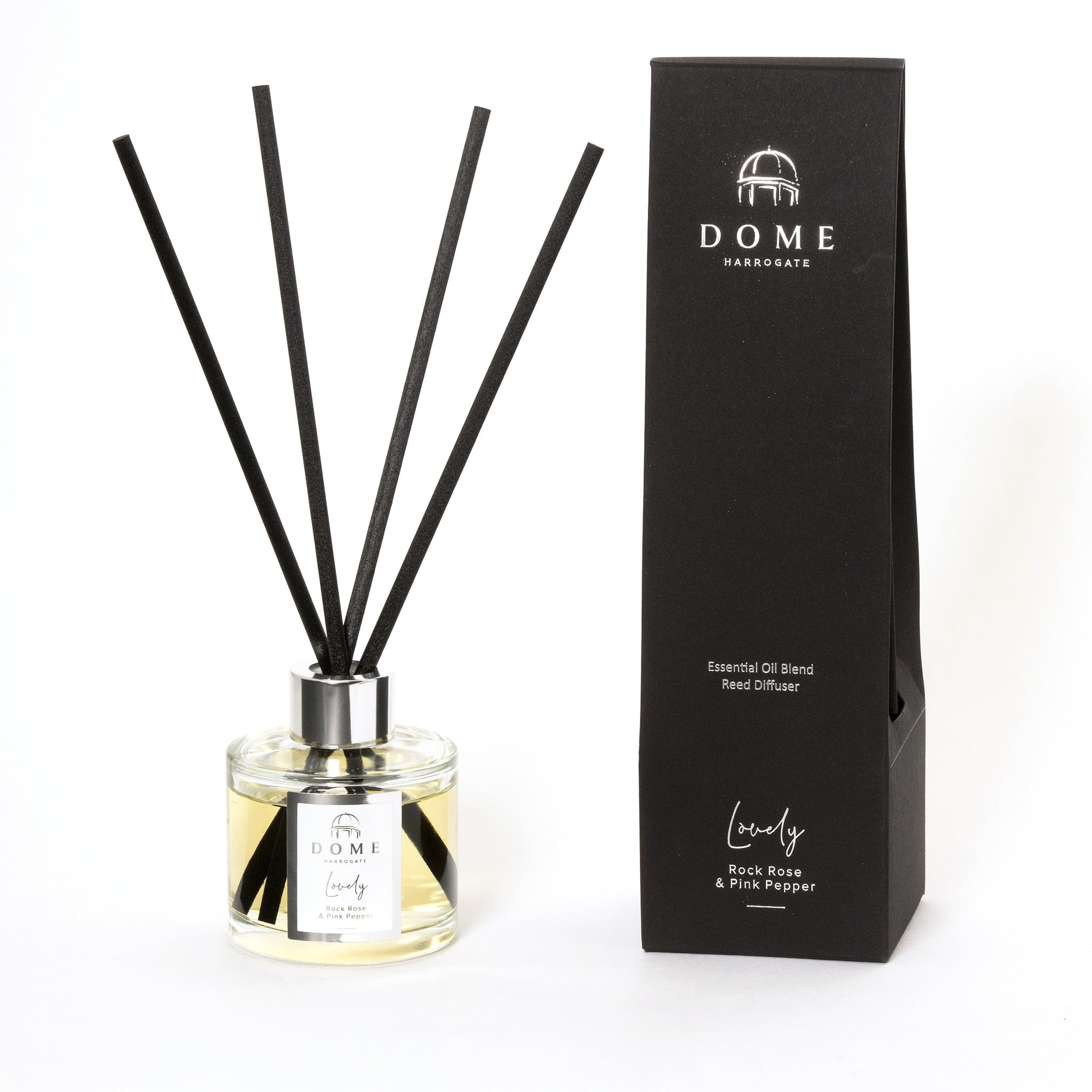 Dome of Harrogate| LOVELY Rock Rose & Pink Pepper Midi-Diffuser | Floral & Soothing Room Fragrance, 100ml | Lasts 4-6 Months | Perfect for Home or Office, Stylish & Practical