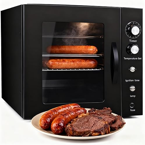Miniatura 13 de CLIVIA Ahumador vertical eléctrico, horno digital de 9 capas para barbacoa al aire libre con temperatura ajustable y controlador de tiempo, cocción