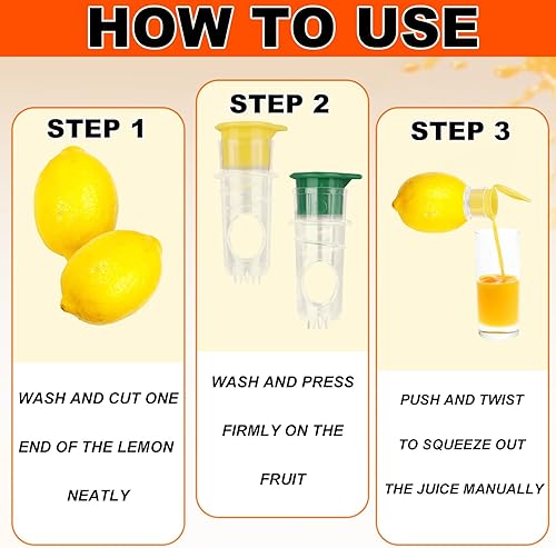 Miniatura 5 de 2 exprimidores de limón con tapa de rosca, prensa manual con filtro integrado, exprimidor de mano de naranja cítrico lima para bebidas, cocinar